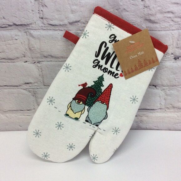 4 Pc Kitchen Set “Gnome Sweet Gnome” Christmas 2 Towels/1 Oven Mitt/1 Pot Holder - Picture 2 of 8